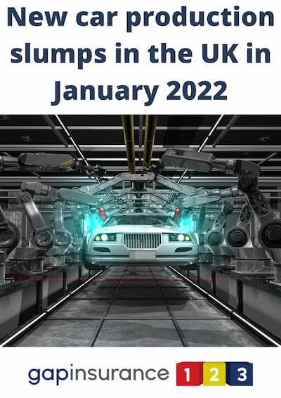 new car production UK slumps January 2022